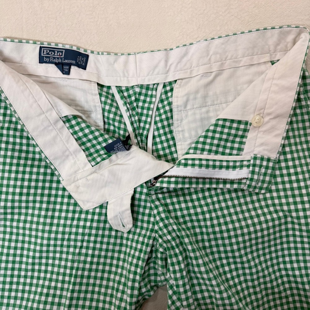 Polo Ralph Lauren Suffield Shorts Mens 36 Green Gingham Plaid Preppy Classic